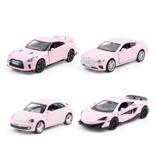 (盒装）仿真1比36粉色合金跑车系列模型摆件儿童玩具批发