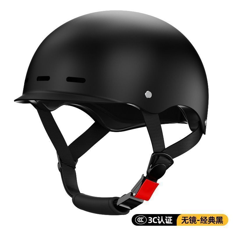 Summer Lightweight Breathable – Motuoche Motosiklet kaskı (dəbilqə) - 3c-classic-black-no-mirror