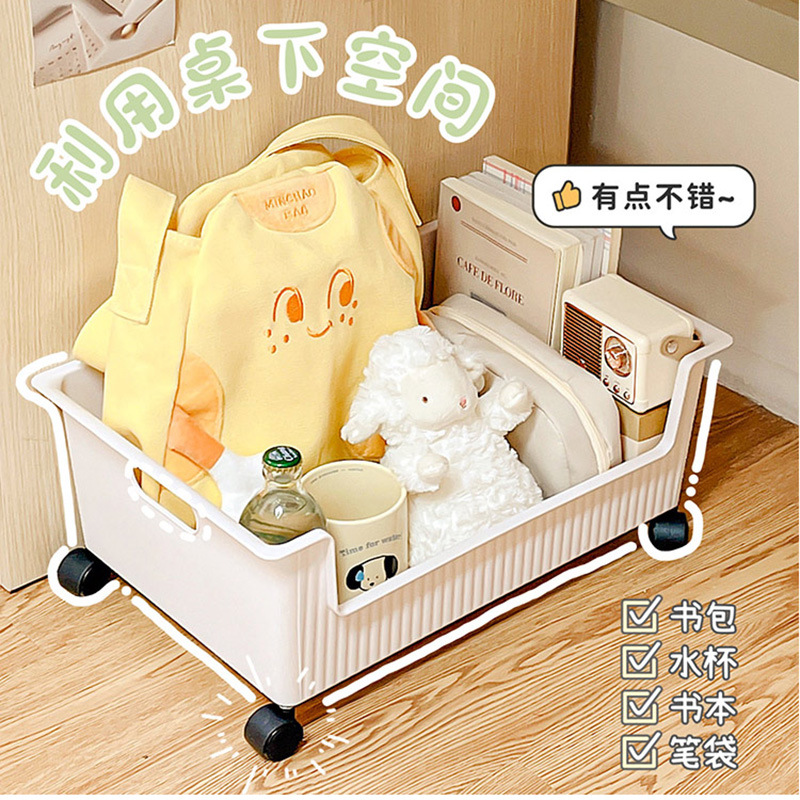 Estudiante libro merienda gabinete de almacenamiento rack de almacenamiento dormitorio Mesa mochila estación polea carro móvil con ruedas
