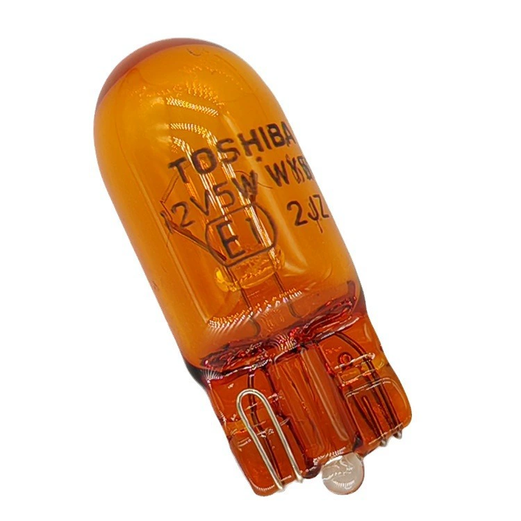 [TOSHIBA 12V 5W WY5W T10 E1东芝琥珀色汽车叶子板后视镜转向灯泡]