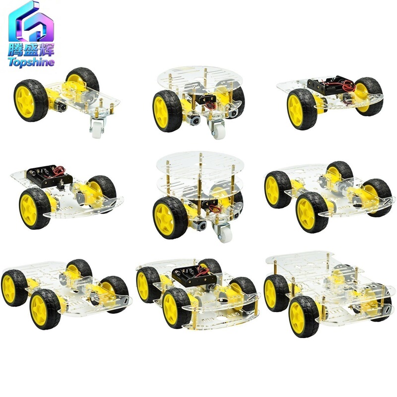 Smart car chassis/track-following car/robot car chassis/speed measurement/comes with battery box 2 4WD car Smart car chassis/track-following car/robot car chassis/speed measurement/comes with battery box 2 4WD car