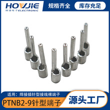 厚捷PTNB2-9针型冷压端子 紫铜管接线耳焊接插针型接线裸端子批发