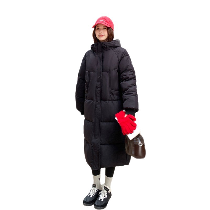 2025 invierno nuevo algodón mujer larga abrigo de algodón plumón grueso rodilla tobillo suelto chaqueta de algodón pan image 5