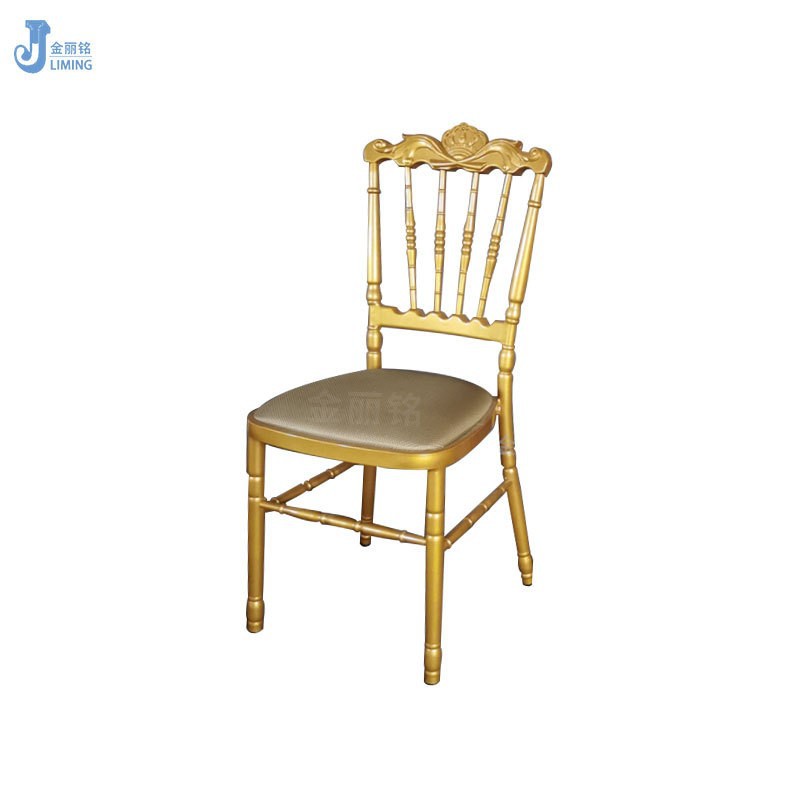 Fábrica al por mayor Silla de bambú boda Hotel metal silla trasera Europea al aire libre boda silla restaurante Silla de comedor