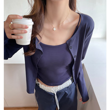 严选白色开衫外套女春夏莫代尔薄款防晒空调衫慵懒风宽松休闲上衣