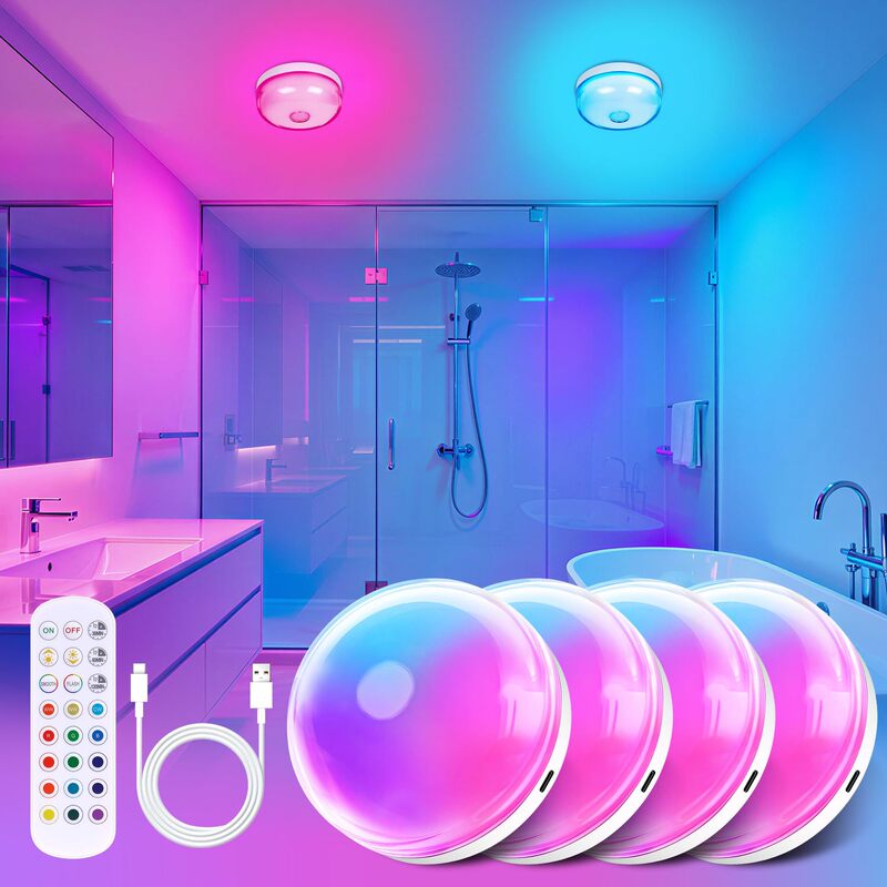 Amazon Rechargeable Shower Light Wireless Bathroom Closet Bedroom Living Room Ambient Light Bathroom Ambient Light