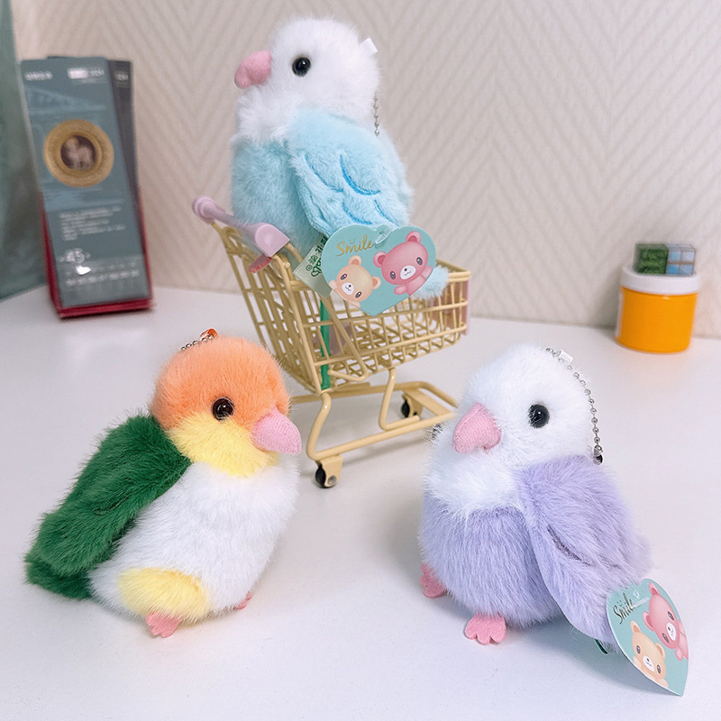Labitai Simulation Parrot Plush Pendant Children's Toy Bird Snap Ring Bag Pendant Doll Interactive Wholesale