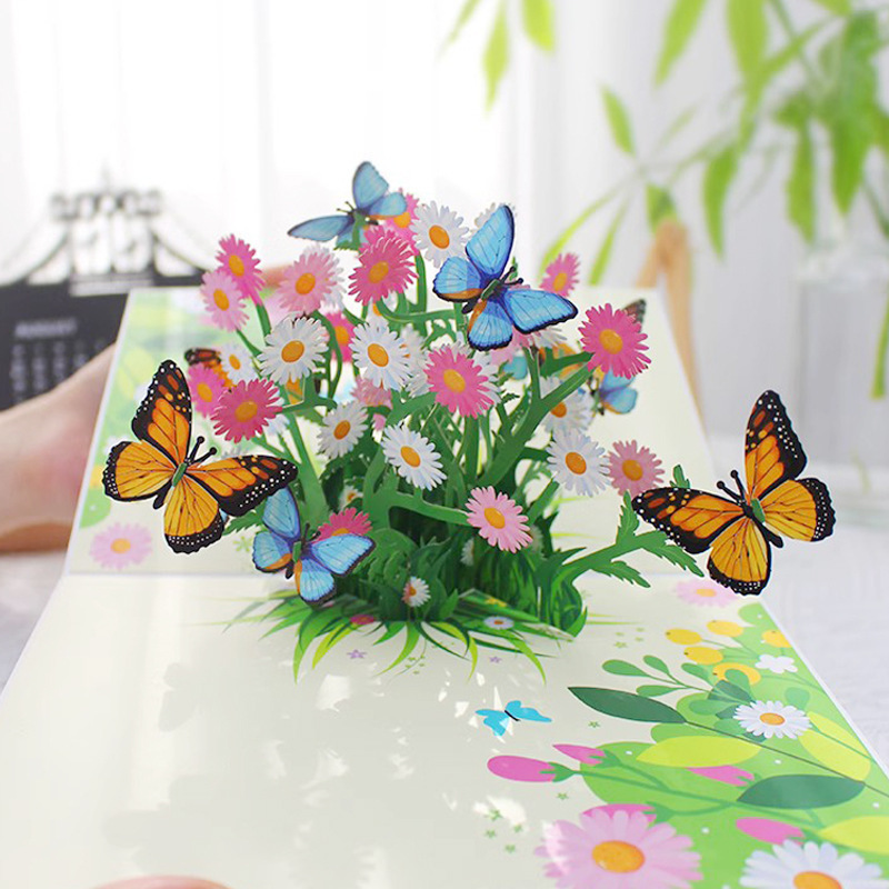 新しい教師の日立体グリーティングカード 3D 花束誕生日カード感謝祭ギフト教師のためのクロスボーダー工場卸売|undefined