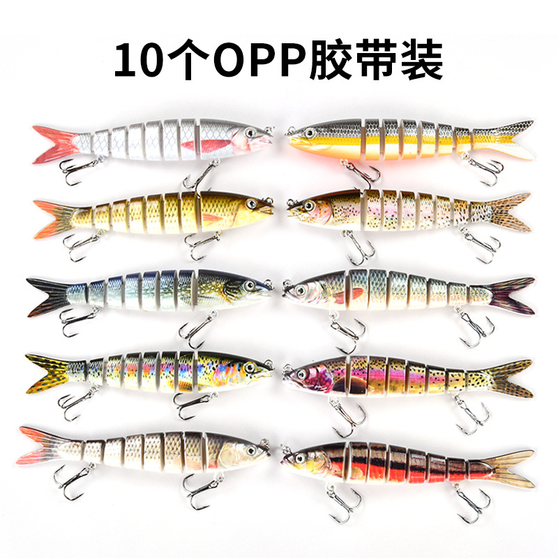 Directo de fábrica de múltiples secciones Luya cebo 8-Sección pescado agua dulce mar pesca cebo duro cebo Luya cebo tiro largo Venta caliente 13,5 cm