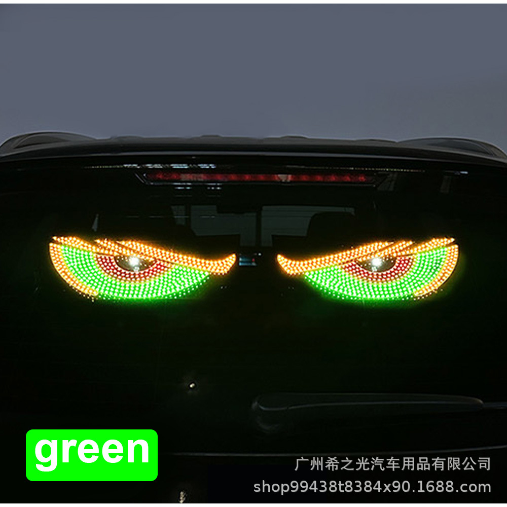 Cross-Border Car Led Devil Eye Light Sticker USB Car Devil Eye Led Display Screen Expression Car Atmosphere Light