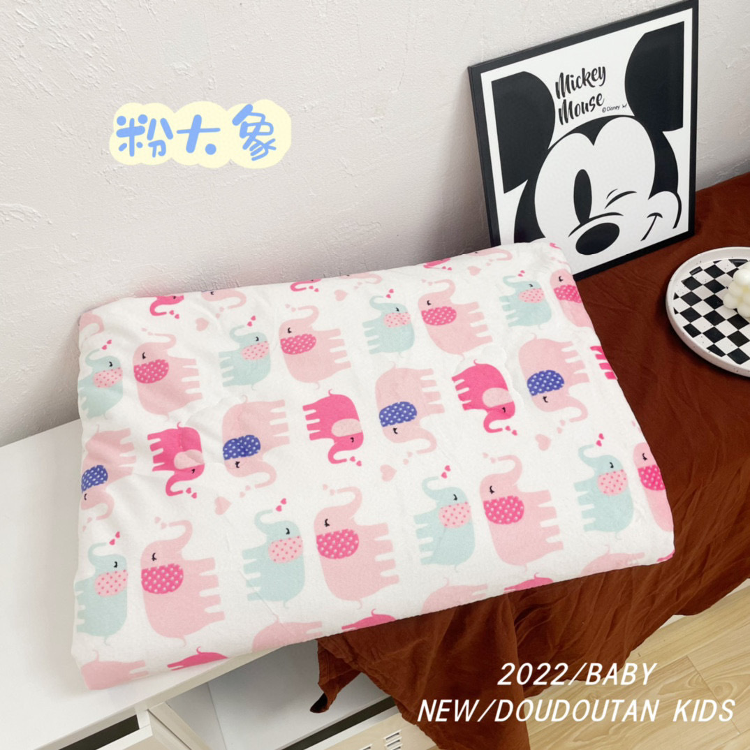 春秋卡通儿童豆豆毯加厚保暖婴幼儿毯夹棉豆豆绒毯子宝宝盖毯抱被