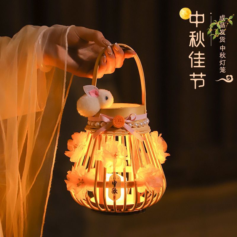 摆摊灯笼古风藤编手工diy材料包手提发光花灯汉服拍照道具|undefined