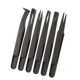 Anti-static Black Plastic ABS Tweezers Tool Plastic Tweezers Pointed Head Flat Head Elbow Round Head Wide Mouth Flat Head