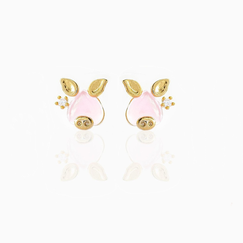 Fashion Animal Brass Artificial Gemstones Earrings Ear Studs display picture 7