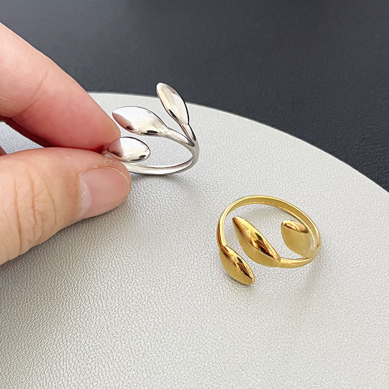 small design adjustable ring drop-shaped stainless steel