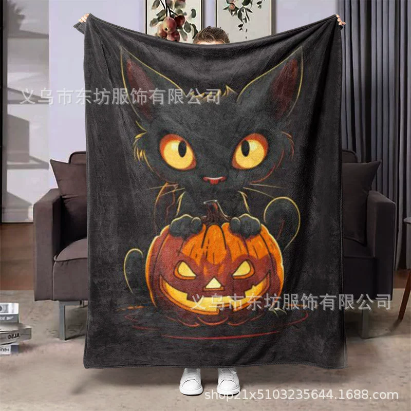 Хэллоуин черная кошка атмосфера мягкая и удобная фланелевая кошка ленивый домашний обязательный