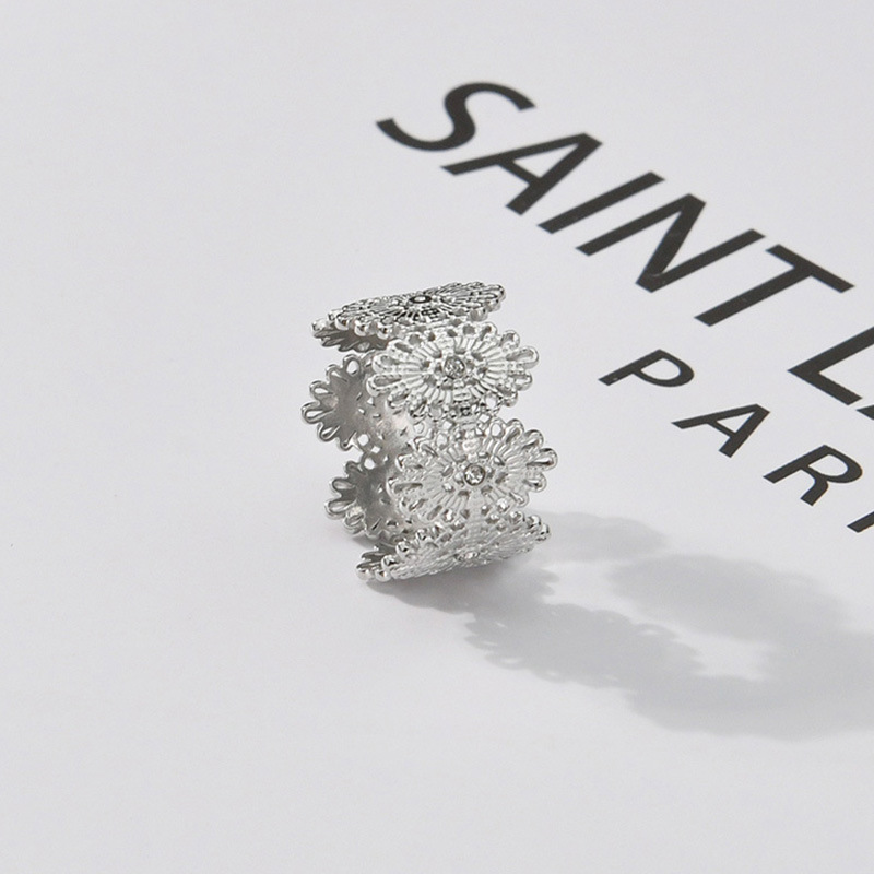 Fashion Geometric Stainless Steel Open Ring Plating Artificial Diamond Stainless Steel Rings