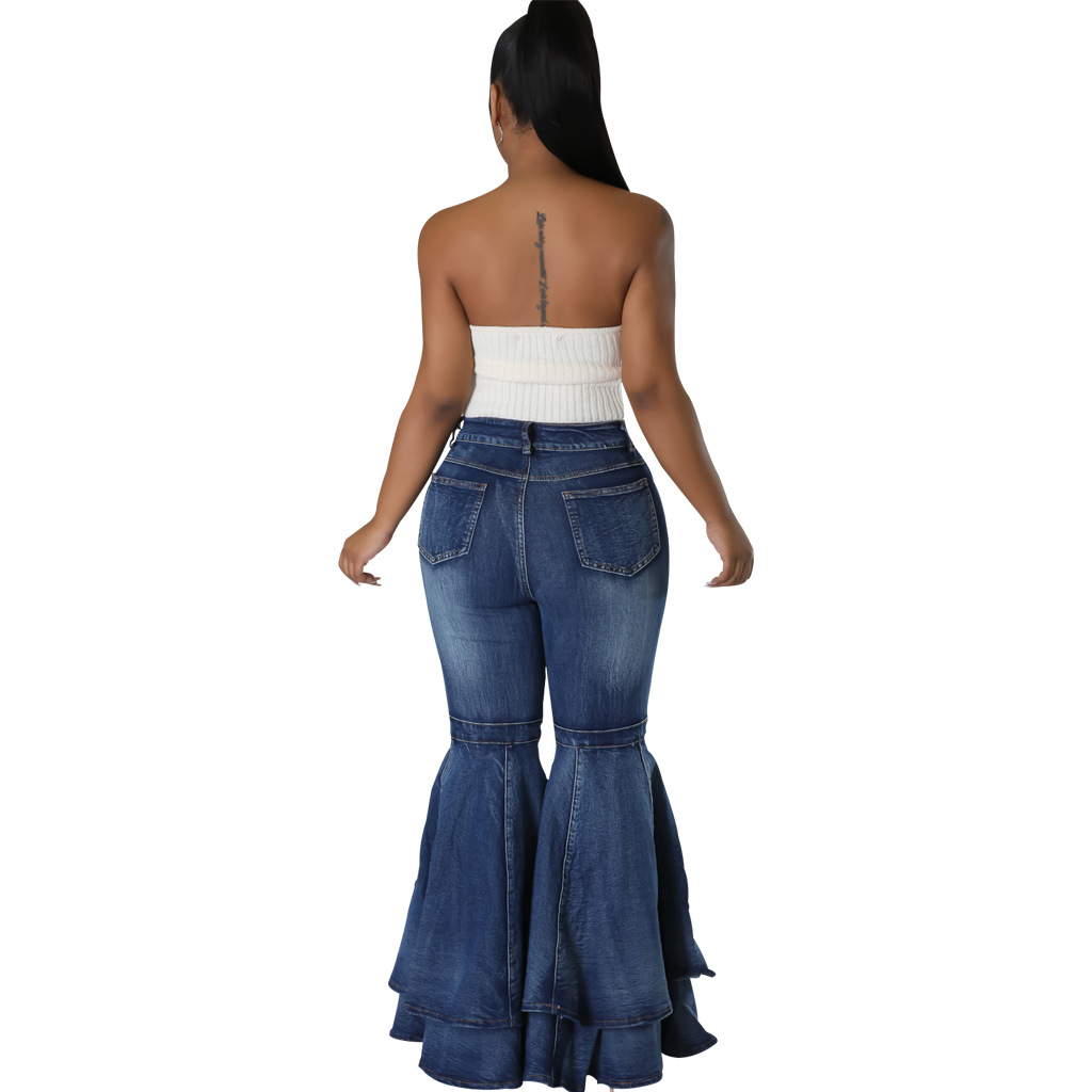 Femmes Du Quotidien Style Simple Couleur Unie Toute La Longueur Déchiré Pantalon Évasé Jeans display picture 8