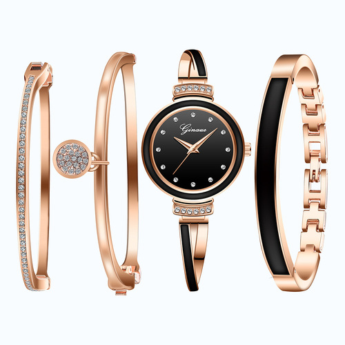 GINAVE Four-Piece Women's Watch Set – Fashionable Quartz Watches for Ladies, Directly from Manufacturer