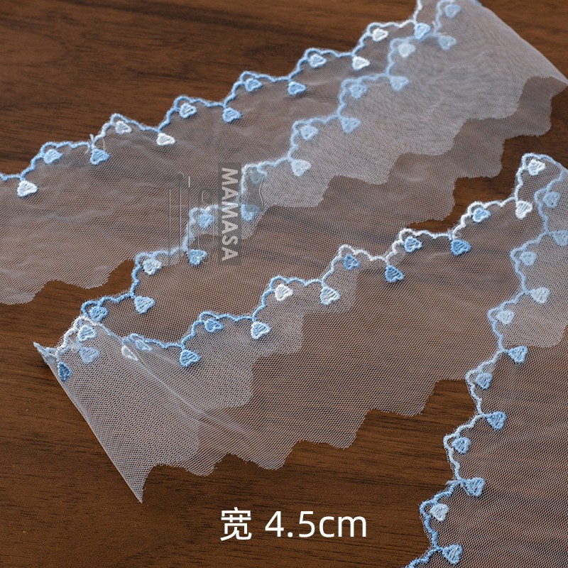 Venta al por mayor de bricolaje hecho a mano lolita ropa tela accesorios para el cabello dopamina fantasía color bordado malla encaje