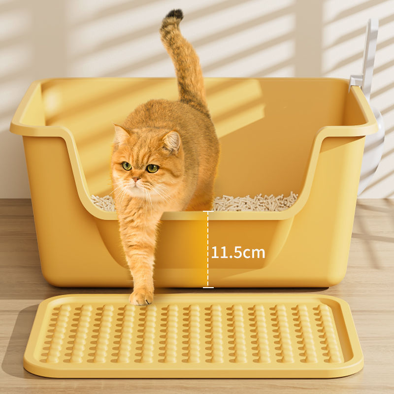 La caja de arena para gatos es de gran tamaño, semicerrada, gran caja de arena para gatos, gran protección contra salpicaduras externas, enorme inodoro para gatos Maine