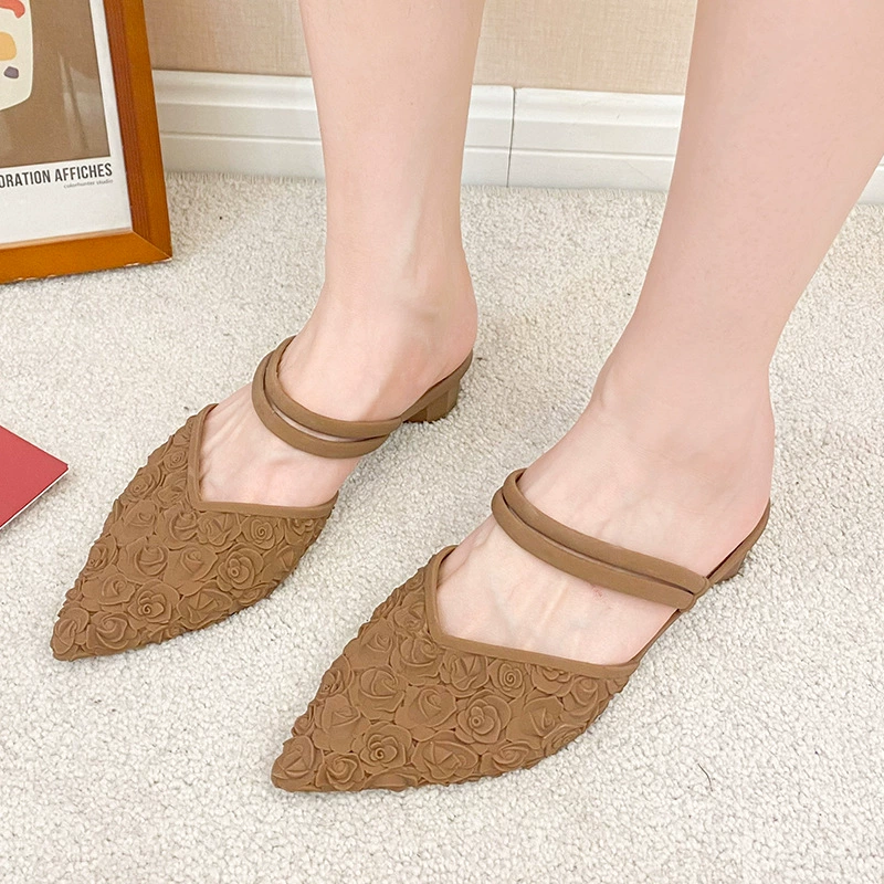 Другой бренд туфли-босоножки на носке с pointed toe, нескользящие, стиль инфлюенсеров, 3 цвета, размеры 36-40