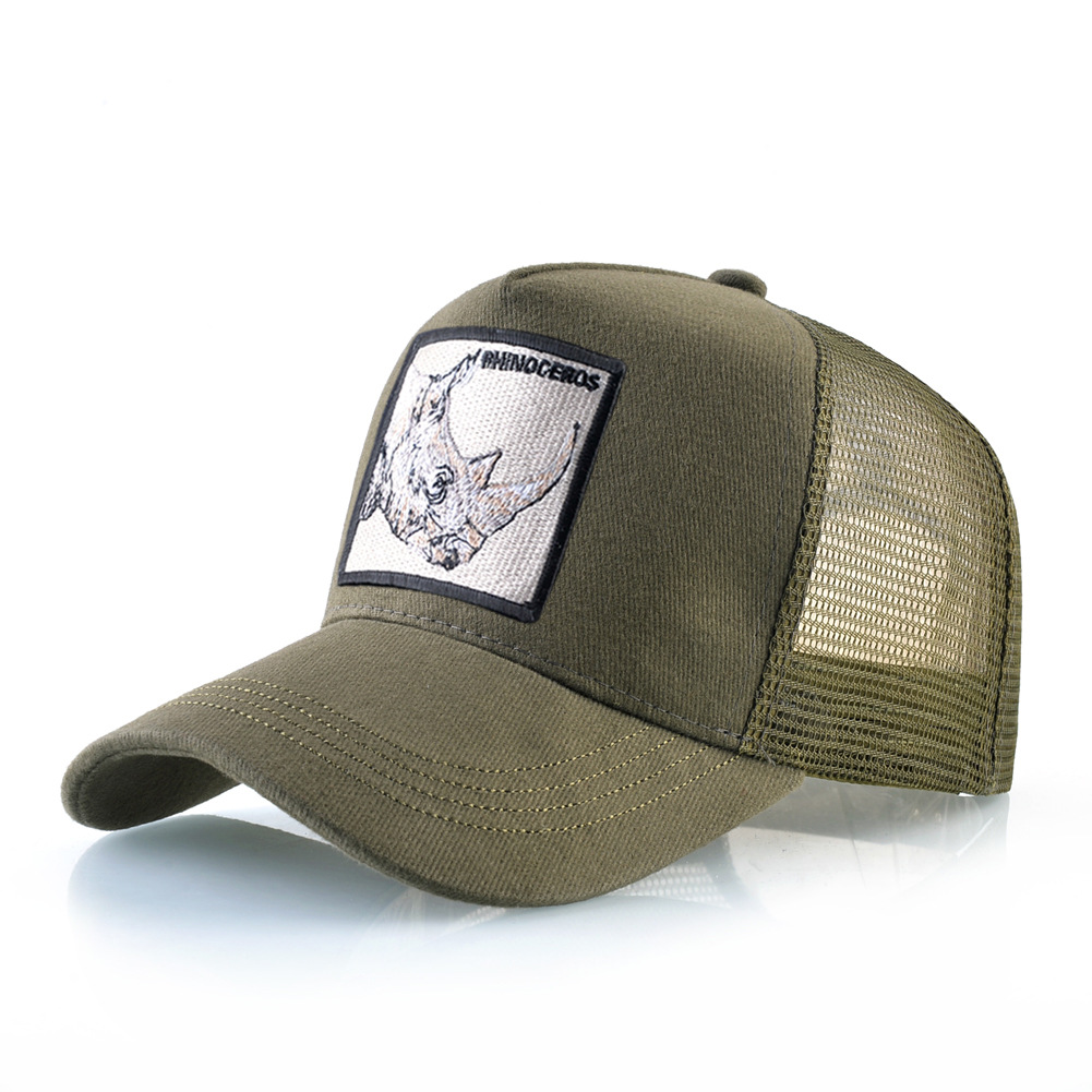 Bestickte Baseballkappe mit Tiermotiven, Unisex, Hip-Hop-Mesh-Cap, Streetstyle-Truckerkappe für Damen und Herren_voghion.com