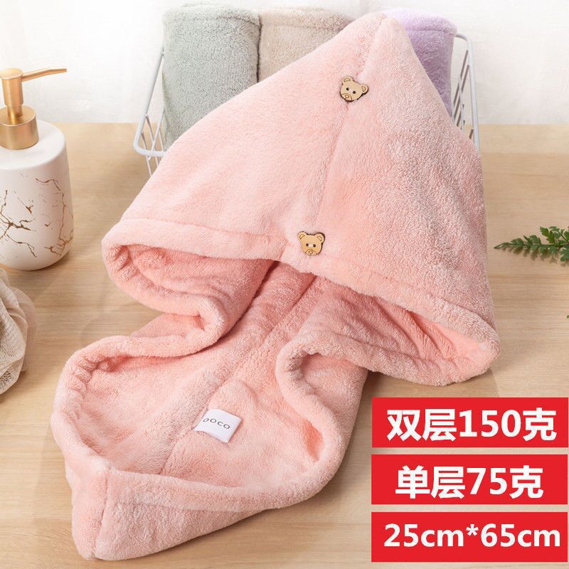 干發帽成人超強吸水速干雙層加厚不掉毛頭巾擦頭髮長發可愛包頭巾