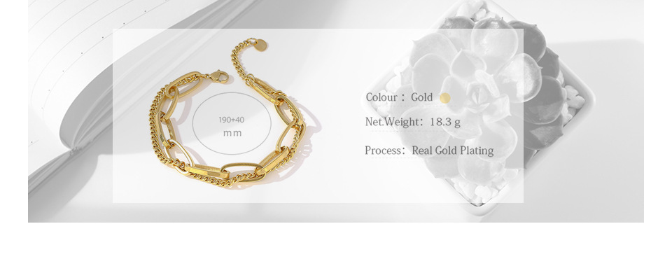 Retro Geometric Titanium Steel Plating Bracelets 1 Piece