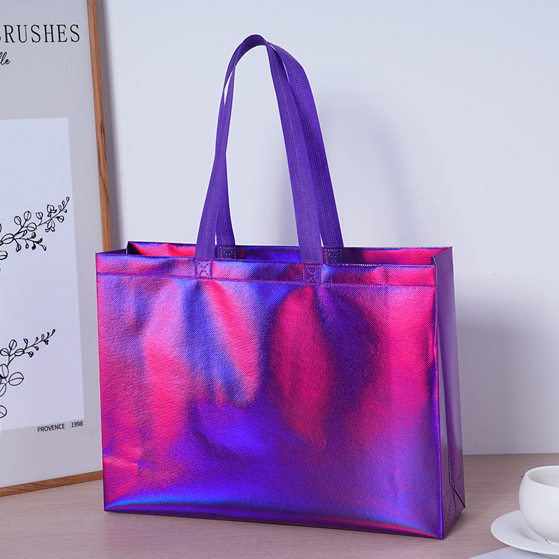 Bolsa de mano de tela no tejida de color fantasma de mango largo bolsas de embalaje personalizadas bolsas de regalo de zapatos de mujer bolsas de compras de colores brillantes image 4