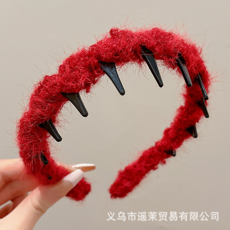 韩系蓬松高颅顶发箍女2025新款波浪带齿洗脸防滑头箍发卡发饰头饰|undefined