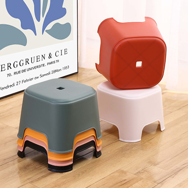 家居小方凳客厅浴室加厚小板凳换鞋矮凳可叠放幼儿园塑料小凳子
