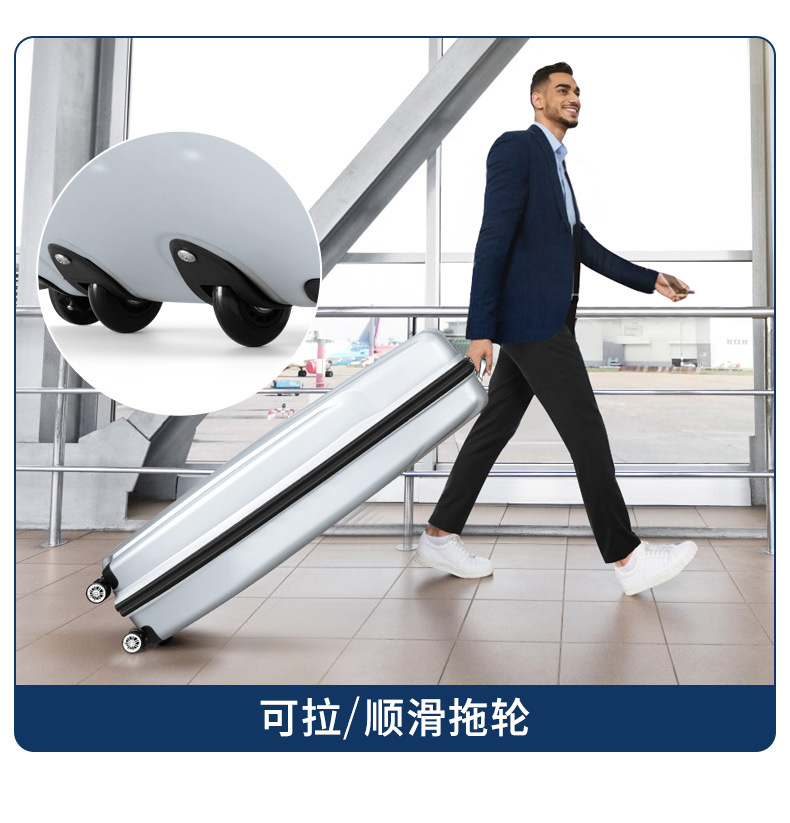 Túi golf hàng không vỏ cứng PGM, chịu lực 100kg, bánh xe 4 chiều, tặng khóa số — HKB015 - Vali Hàng Không Ánh Kim [Vỏ Cứng ABS / Bánh Xe Lăn 6 Bánh / Tặng Khóa Số] chi tiết 11