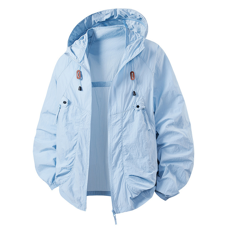 New Hooded Sun Protection Clothing Skin Clothing for Men and Women Summer Couples Breathable Outdoor Fishing Skin Windbreaker Fishing Protection