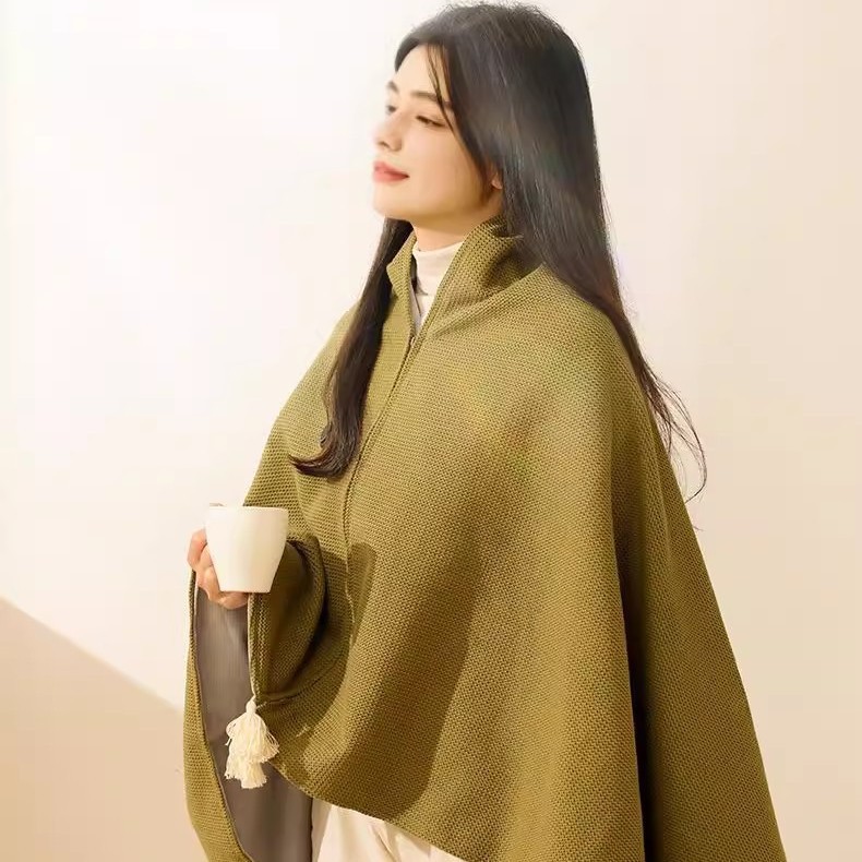 Wasbare USB verwarmde sjaal beenhoes Nieuwe groene elektrische deken Overige_voghion.com