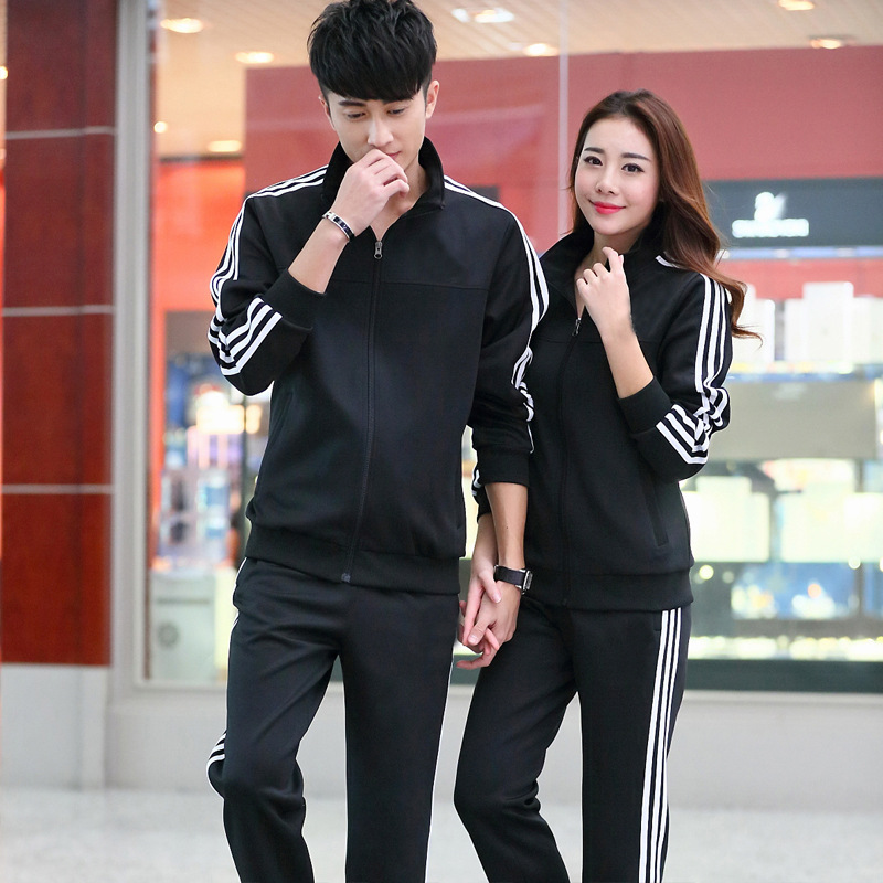 男运动套装青年情侣装休闲运动服装韩版春秋季长袖情侣服潮流外套