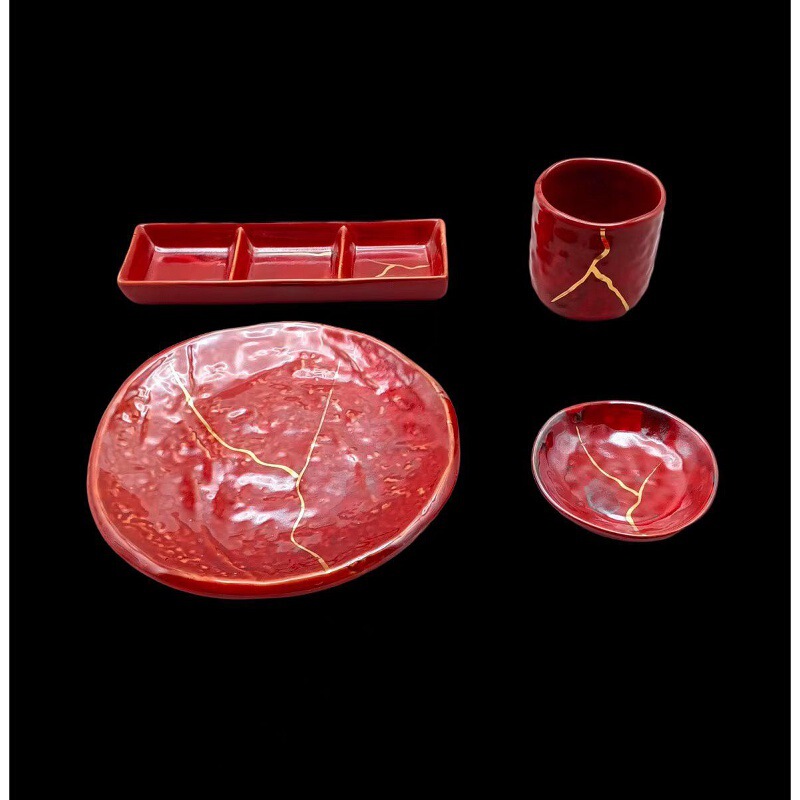 New Japanese-Style Ceramic Tableware Set, Four-Piece Tableware Set, Bone China Plates, Water Cups, Three-Compartment Plates, Dipping Plates, Appetizer Plates New Japanese-Style Ceramic Tableware Set, Four-Piece Tableware Set, Bone China Plates, Water Cups, Three-Compartment Plates, Dipping Plates, Appetizer Plates