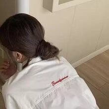 自制夏季薄外套宽松新款字母刺绣衬衫小个子上衣长袖设计防晒衬衣