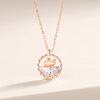 Genuine small design necklace, cute brand chain for key bag , universal zirconium, pendant, Korean style