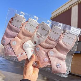 Gold bear spring and summer new children's combed cotton cartoon set in the tube mesh socks stall running amount of cotton socks wholesale