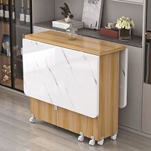 家用折叠餐桌小户型可移动带轮长方形超薄多功能餐厅宿舍吃饭桌子