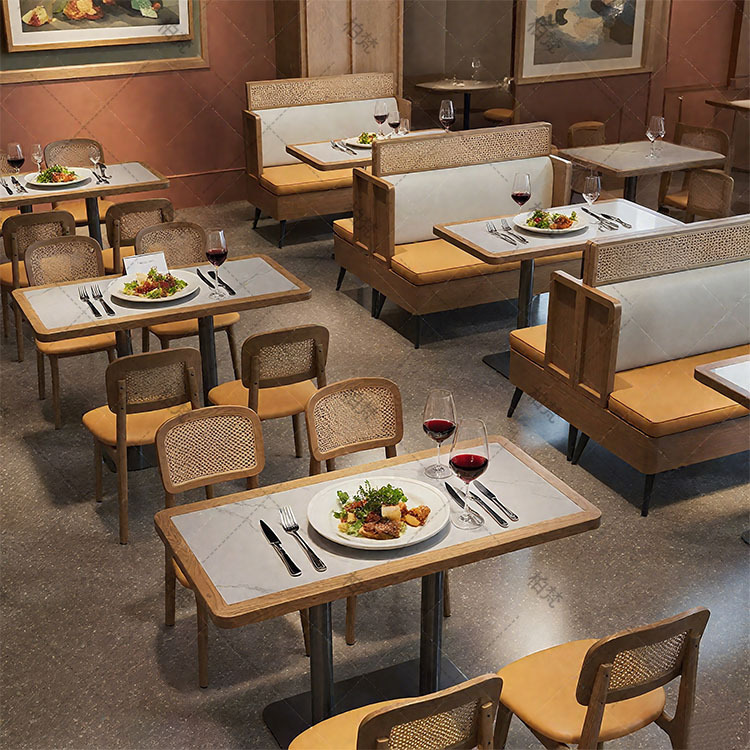 Restaurante temático del sudeste asiático mesa y silla compuesta restaurante de té tienda de fideos tienda de harina de restaurante comercial tienda de alimentos diarios tarjeta sofá