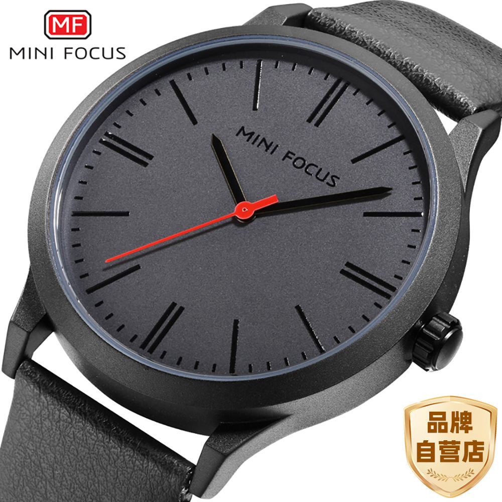 MINI FOCUS/Men's Watch/Simple/Japanese movement/waterproof/leather strap/0058G