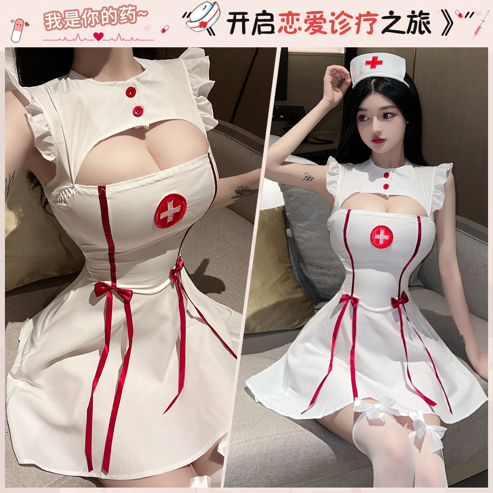 Lin Linting Sexy Underwear Female Sexy Nurse Temptation Pajamas Uniform Bedding Hot Passion Suit 2681
