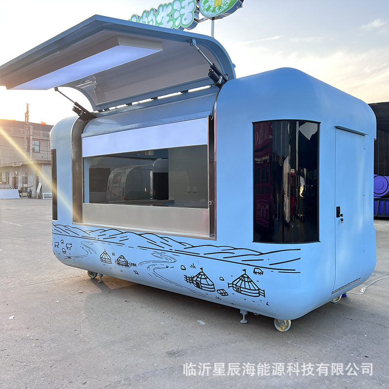 移动售货店云仓摆摊车咖啡车冰淇淋奶茶吧商业美陈高端飞翼门餐车