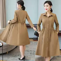 Длинное осеннее пальто-тренч для матери, куртка, mid‑length, западный стиль, свободный крой