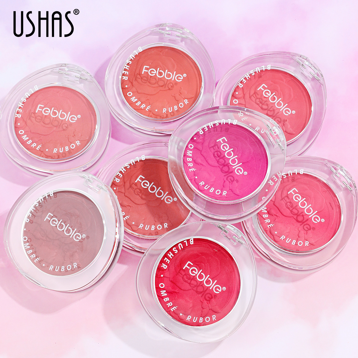 USHAS Cross-border Amazon venta caliente rubor impermeable de larga duración ES4213 rubor degradado