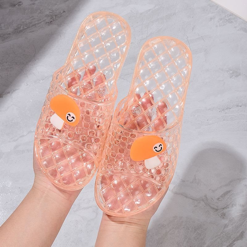 Summer Crystal Sandals for Women, Flat-Soled, Thick Rubber, Fashionable Slippers, Glass-Style Outdoor Wear for Women in Summer Summer Crystal Sandals for Women, Flat-Soled, Thick Rubber, Fashionable Slippers, Glass-Style Outdoor Wear for Women in Summer