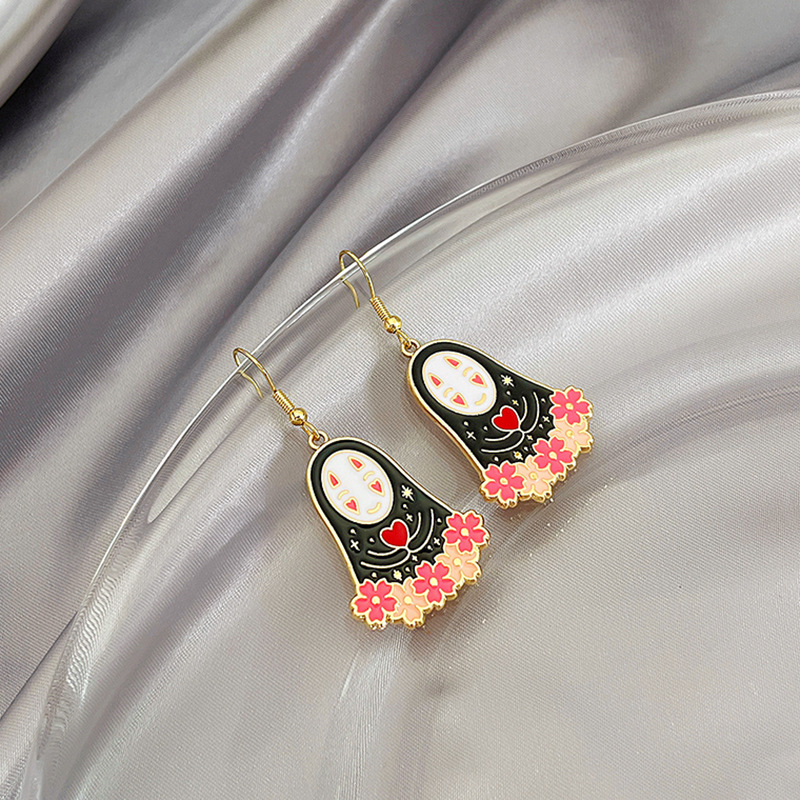 1 Pair Fashion Cartoon Character Enamel Alloy Drop Earrings display picture 2