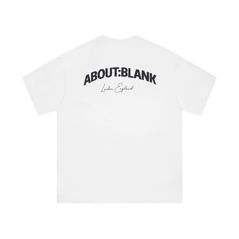 2025年夏英国ニッチトレンドブランドabout:空白プリントレターラウンドネックルーズカップル半袖Tシャツ|undefined